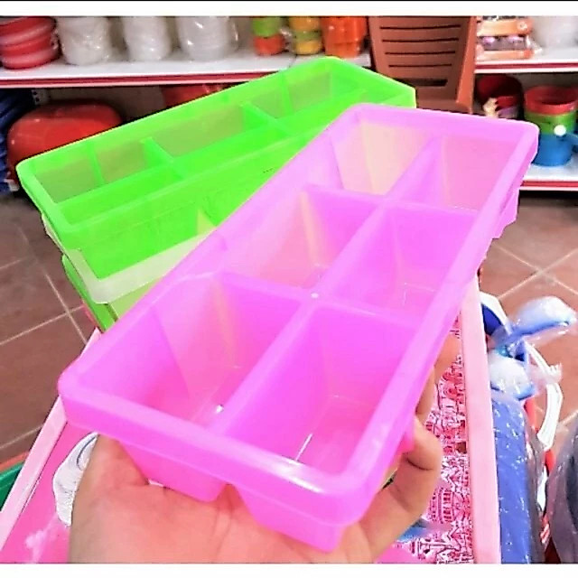 [Top Value] Combo 5 Khay Đá 6 Viên Dẻo Nhựa Vuông, Khay Làm Đá Để Tủ Lạnh (6961)
