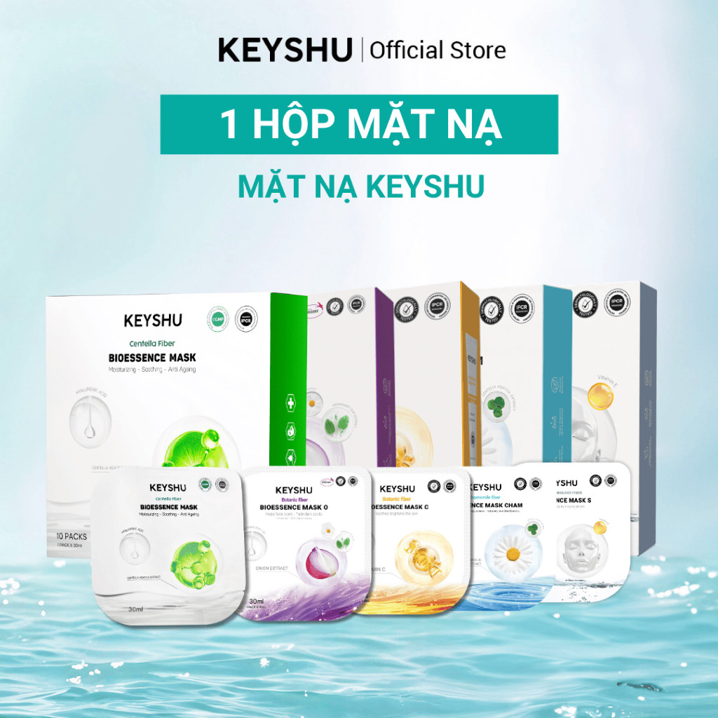 Hộp Mặt Nạ KEYSHU 10 Miếng 30ML Dưỡng Ẩm, Làm Mềm Da, Hỗ Trợ Ngăn Ngừa Lão Hóa