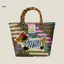 JULYHOT Retro Sọc Dachshund Cho Chó Túi Dệt Hợp Thời Trang Dễ Thương Túi Tote Dung Tích Lớn Tay Cầm Tre Thời Trang Túi Giỏ Rau Massivedeals