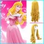 SY3 Disney Aurora Công Chúa Cosplay Tóc Giả Vàng Dài Tự Nhiên Halloween Trang Phục Hóa Trang Hiệu Suất Lông Tơ Tóc YS3
