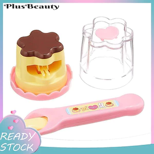 < Pluscloth > Bộ đồ chơi Pudding Jelly Strawberry cho trẻ em – Đồ chơi cho ăn kèm thìa Phụ kiện Ngôi nhà giả vờ thực tế Quà tặng nhập vai cho trẻ em Muỗng và bánh pudding đồ chơi trẻ em