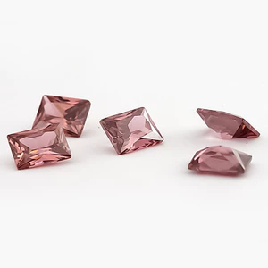 5A Rhodolite Màu Hình Chữ Nhật Cubic Zirconia 15 / 30 Chiếc 3x5mm ~ 8x10mm Rời CZ Đá Trang Sức DIY