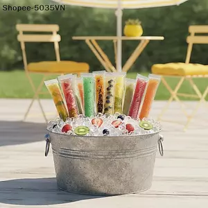 {AKIN} Túi Popsicle DIY dùng một lần Chất liệu không chứa BPA Thiết kế chống rò rỉ Tuyệt vời cho đồ ăn đá trái cây tự làm mùa hè {a}