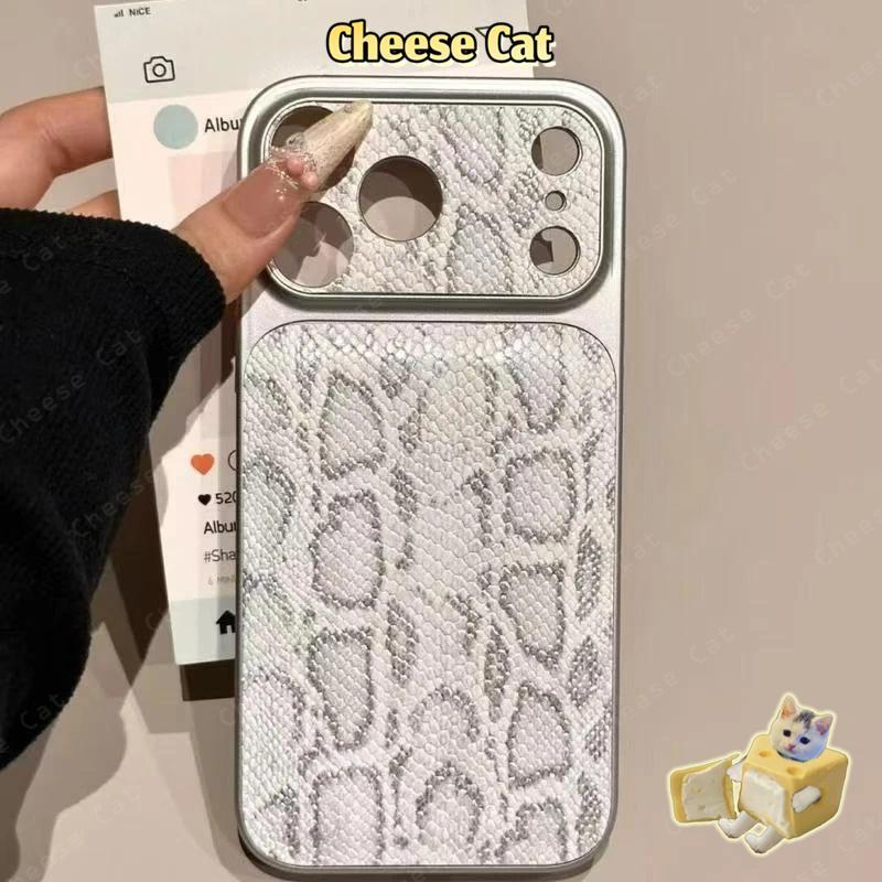 Ốp điện thoại da cao cấp có dây buộc màu bạc đơn giản thời trang cho iPhone 12 13 11 14 15 16 17 Pro Max Xs Max XR