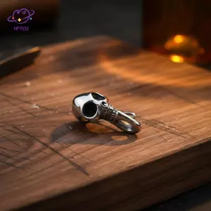 HFTOY Đầu Lâu Móc Khóa Thép Không Gỉ Chịu Lực Móc Khóa Gothic Carabiner Cho Nam Punk Mặt Dây Chuyền Túi Thời Trang Phụ Kiện ~