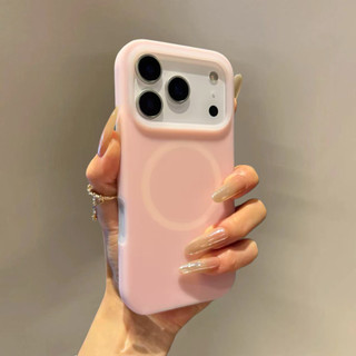 Ốp điện thoại silicon từ tính thạch màu trơn cho iPhone17 16 15 14 13 12 11 Pro Max bảo vệ camera chống sốc Vỏ lưng mềm chống rơi