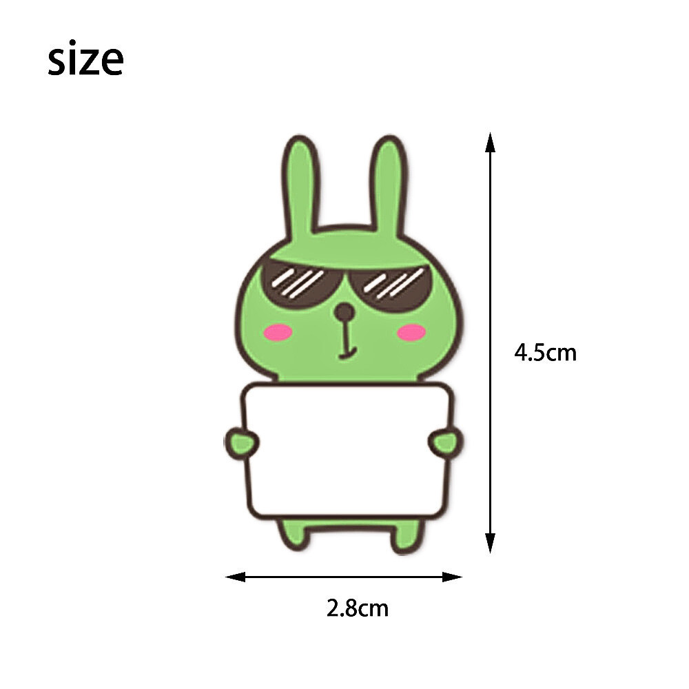 Sticker thỏ hoạt hình dễ thương TE76 tem dán nhiều màu có khung trắng ghi tên cho bé đi học