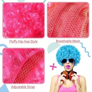 NCE Tóc Giả Chú Hề Lông Tơ Sóng Afro Puff - Trang Phục Vui Nhộn Cho Mọi Giới Tính