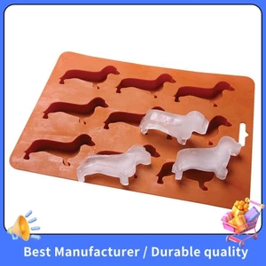 Silicone Dachshund Puppy Hình IceCube Chocolate Cookie Khuôn DIY Nhà Khay Đá, Dụng Cụ Nhà Bếp Khuôn Silicon, Xanh Dương
