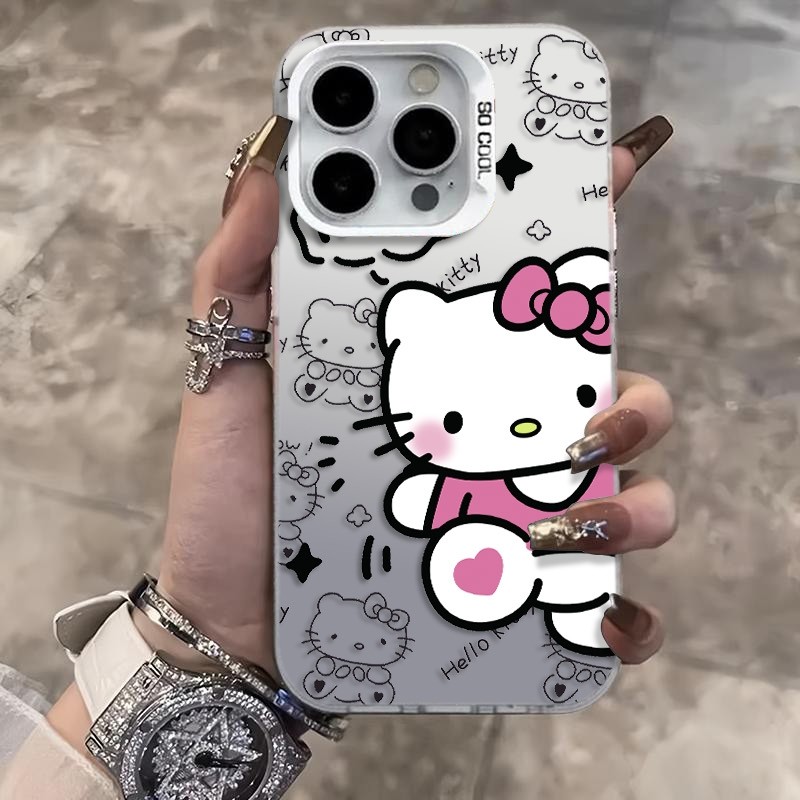 Ốp Lưng iPhone Hình Hello Kitty Đáng Yêu - Tương Thích 16/15/14/13/12/11 Pro Max, XS Max, X