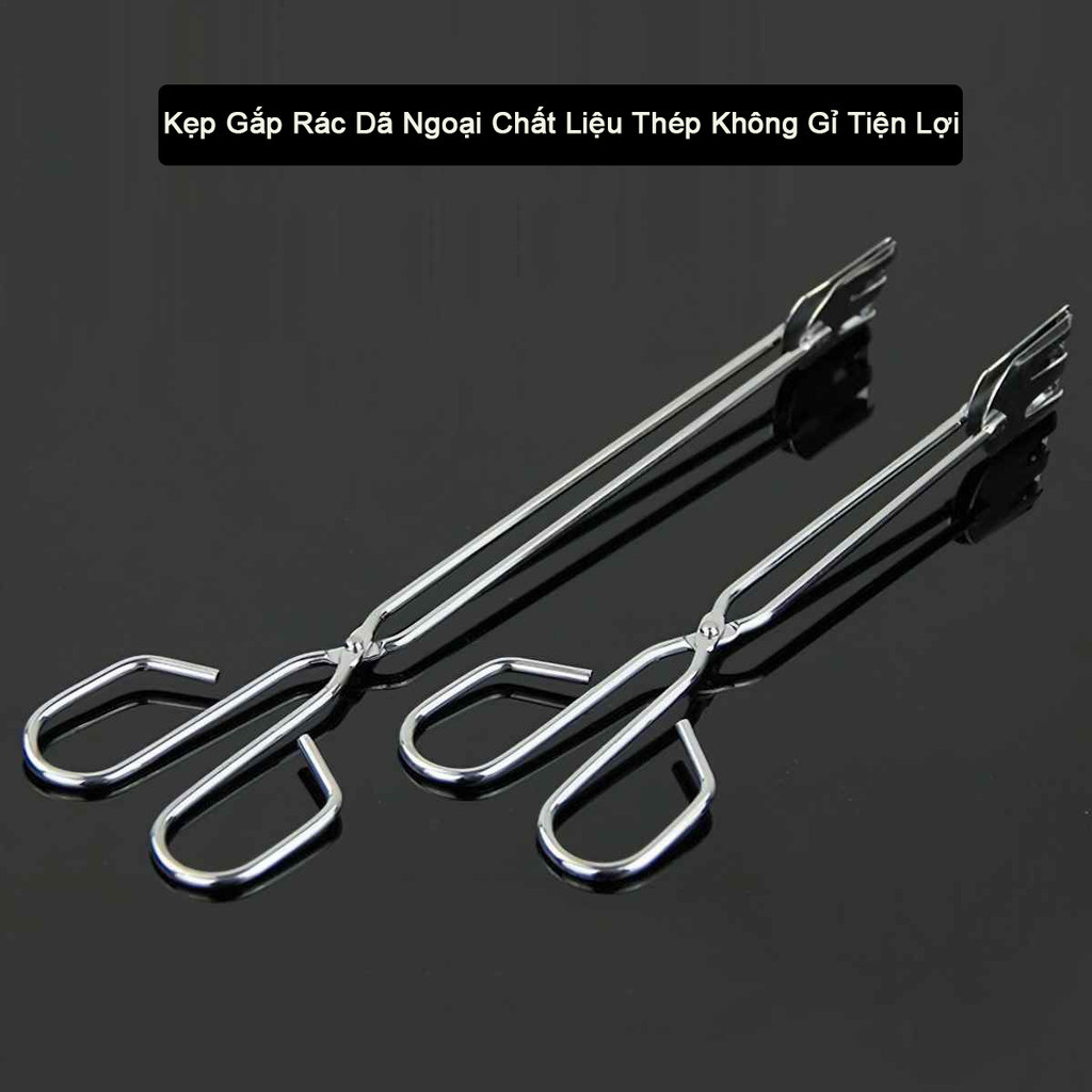 M7 Kẹp Gắp Rác Dã Ngoại Chất Liệu Thép Không Gỉ Tiện Lợi, Kẹp Gắp Than Nướng BBQ Cắm Trại, Camping
