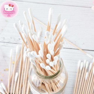 Moonlights 100 miếng gạc y tế tay cầm bằng gỗ dài 6 '' Dụng cụ bôi bông chắc chắn q-tip EN