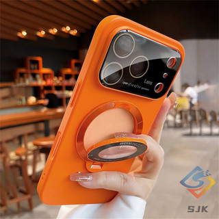 Mới Vũ Trụ Màu Cam Vô Hình Gấp Giá Đỡ Ốp Lưng Điện Thoại IPhone 17 Pro Max 17Air 13 14 15 16 Pro Max Plus Vỏ Từ Tính Mỏng Pc Chống Sốc