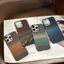 Ốp Điện Thoại Sợi Carbon Từ Tính Cho iPhone 12 13 14 15 16 pro max plus Frosted Kevlar Grain Siêu Mỏng PC Chống Sốc Vỏ Bảo Vệ