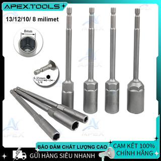 Khẩu Chụp Bulong Lắp Nhanh 150mm - Cho Máy Khoan & Bắn Vít Chân 6 Giác 5.5-19mm