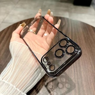 Ốp Điện Thoại Trong Suốt Sáng Bóng Sang Trọng Mạ PC Cứng Cho iPhone 17 11 15 14 13 12 16 Pro Max 14/15Plus 17AIR Vỏ Bảo Vệ Camera