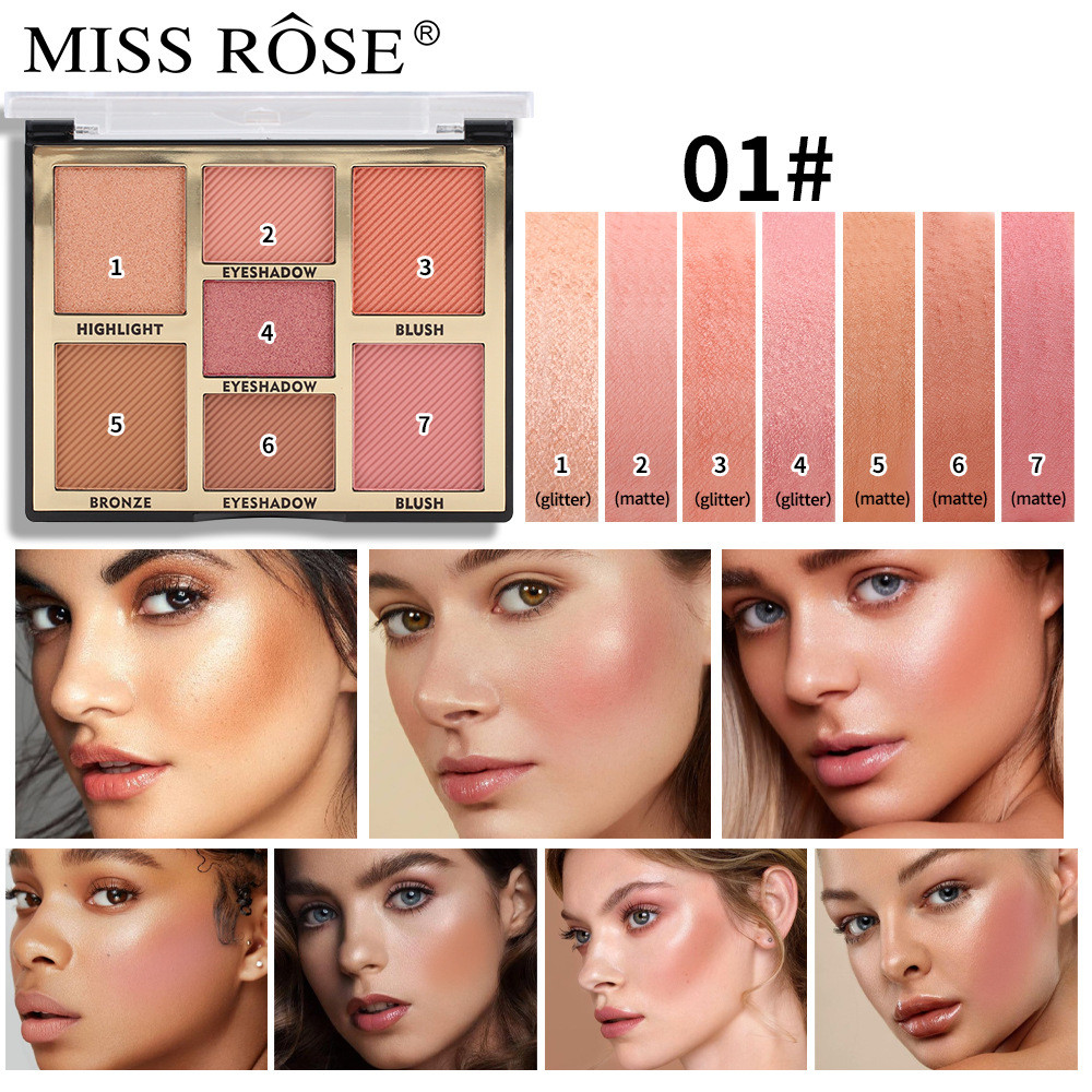 MISSROSE Đa Năng Mở Rộng Màu Sắc Highlighter Blush Palette Pearlescent Với Nhấp Nháy Làm Sáng Matte Blush Bảng Màu Tất Cả Trong Một