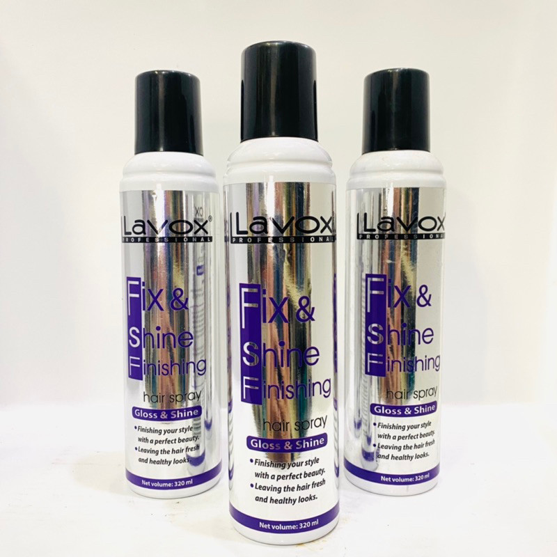 Xịt bóng tóc Dưỡng bóng siêu mượt lavox fix & shine finishing hair spray 320ml [ MK ]