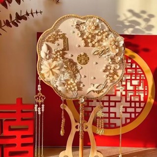 Phong Cách Cổ Nhóm Quạt Cô Dâu Cưới Xiuhe Đám Cưới Trung Quốc Xiuhe Quần Áo Xi Fan Bó Hoa Tự Làm Hoàn Thành Quạt 25.9.28