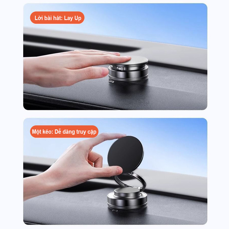 Giá Đỡ Điện Thoại Ô Tô Từ Tính 360° - Đế Hút Chân Không Chắc Chắn, Điều Chỉnh Linh Hoạt, Chống Rung Hiệu Quả