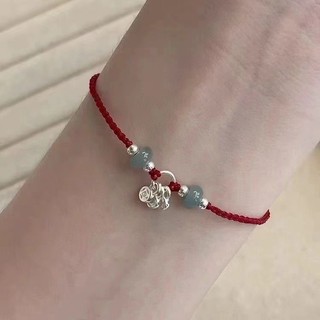 🔥Vòng tay nữ dây đỏ sang trọng với ánh sáng tinh tế, phù hợp mùa hè, làm quà tặng may mắn