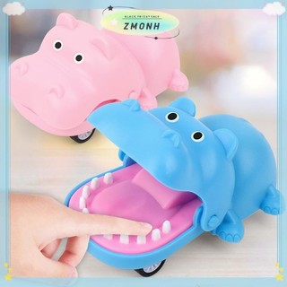 ZMONH Cắn Tay Cá Sấu Miệng Kéo Lại Xe Hoạt Hình Hà Mã Chó Con Kéo Lại Xe Báo Chí Răng Cắn Ngón Tay Tricky