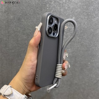 Dành Cho Xiaomi 17 15T 15 14T Pro Max Poco C85 C85X C71 5G 4G Ốp Điện Thoại Có Dây Đeo Kết Cấu Vải Lanh Nâu Đơn Giản Kinh Doanh Vỏ Mềm