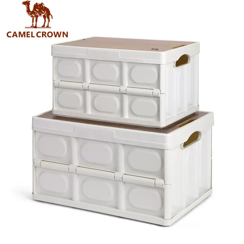 Camel CROWN Hộp lưu trữ cắm trại 28L / 56L Hộp lưu trữ gấp Giày bốt ô tô dung tích lớn