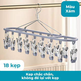 MMóc Treo Quần Áo Inox Hình Chữ Nhật Buna Chống Gỉ Đa Năng Kèm Kẹp Tiện Lợi Dễ Phơi Đồ.