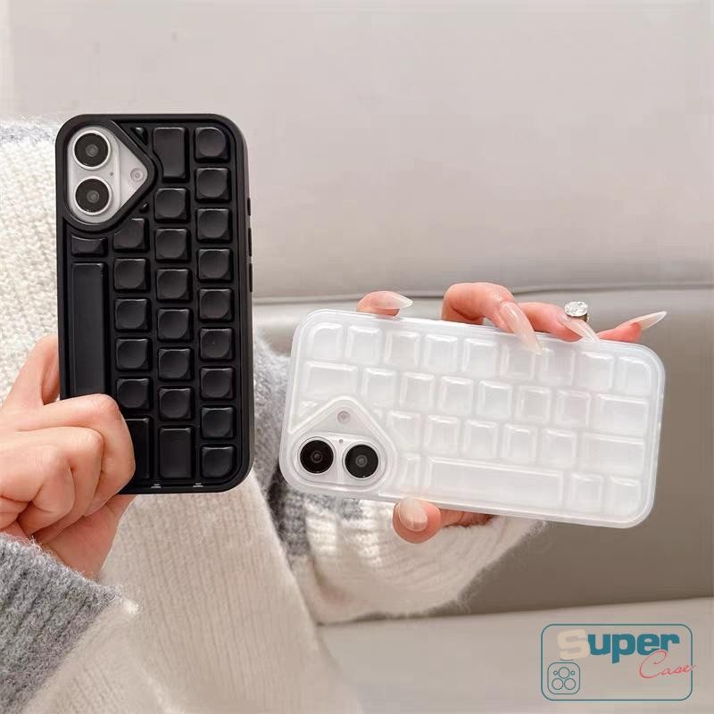 Ốp Lưng Tương Thích Cho IPhone 13 17 11 16 15 12 14 Pro Max Air XR 6s 6 16 7 8 15 14 Plus Xs Max SE 2020 Sang Trọng Đơn Giản Thời Trang Mờ Trắng Giải Trí Bàn Phím 3D Bìa Mềm