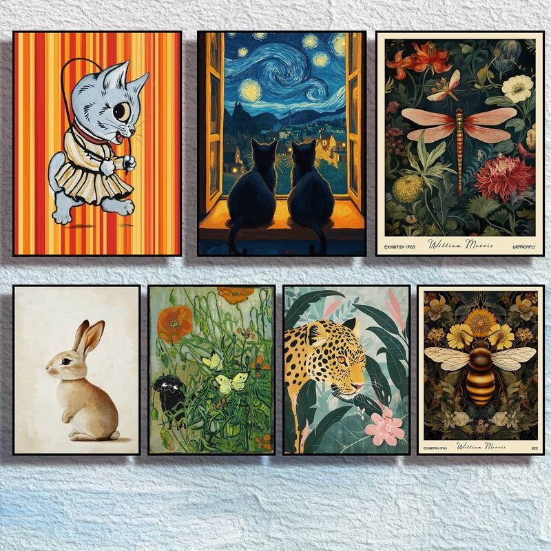 Cuddly Sinh Vật Thế Giới Lông Tơ Những Người Bạn Trong Tranh Canvas Mềm Cho Nghệ Thuật Trang Trí Tường Nhà Canvas Poster