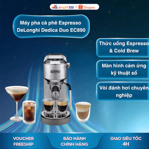 Máy pha cà phê Espresso DeLonghi Dedica Duo EC890 (M/GR/WI) - Bảo hành chính hãng 12 tháng