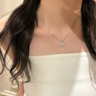 Vòng cổ hoa zircon mạ vàng 18K, không gây dị ứng