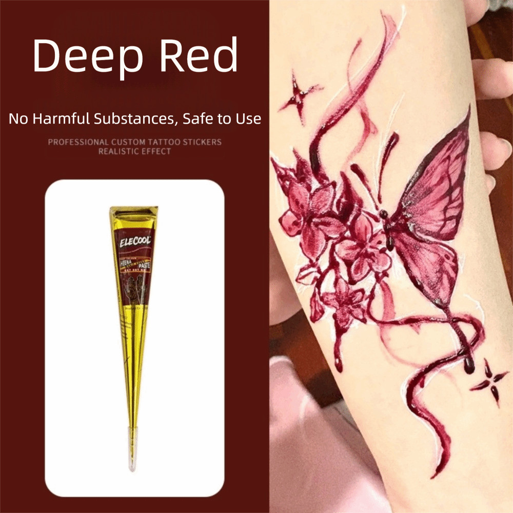 Kem xăm henna dạng que - Tạm thời và dễ sử dụng cho nghệ thuật hình xăm body màu nâu đen
