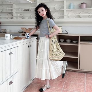 Chân Váy Dài Bé Gái Phong Cách Công Chúa - Váy Tầng Bồng Bềnh Thanh Lịch Mặc Xuân Hè