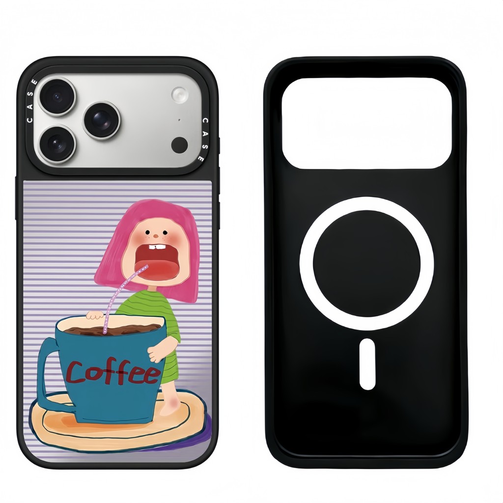 Từ Cà Phê Uống Cô Gái Gương Mặt Ốp Lưng Điện Thoại iPhone 17 Pro Max 16 ProMax 15 14Plus 13 12 11 UGPC