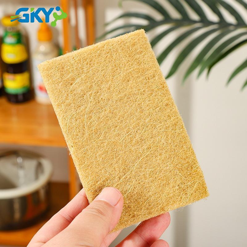 Miếng cọ rửa sợi dừa GKY 10 miếng đệm làm sạch hiệu suất cao không dệt có thể tái sử dụng cho nhà bếp gia đình và nồi bát đĩa Dụng cụ GKY