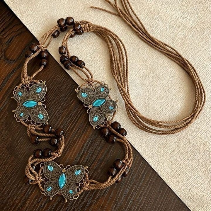 Dây thắt lưng bện Bohemian nữ 2026 Phong cách mới Thiết kế thích hợp Thắt lưng cổ điển
