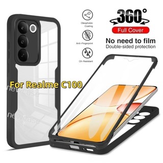 Vỏ lật 360° Nắp bảo vệ toàn diện cho Realme C100 C83 C85 C75 X Pro Real Me C 100 85 83 75 RealmeC100 Vỏ điện thoại hai mặt có bảo vệ màn hình Ốp lưng chống sốc