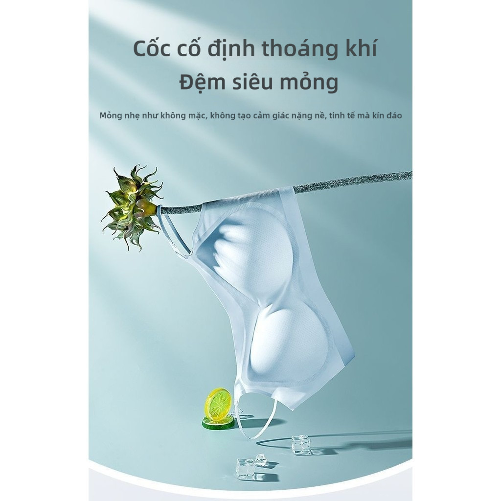 Áo ngực thiết kế một vai dành cho nữ, vải Nylon không dây, siêu mỏng, thoáng khí nhẹ, thấm mồ hôi, phong cách dễ thương.
