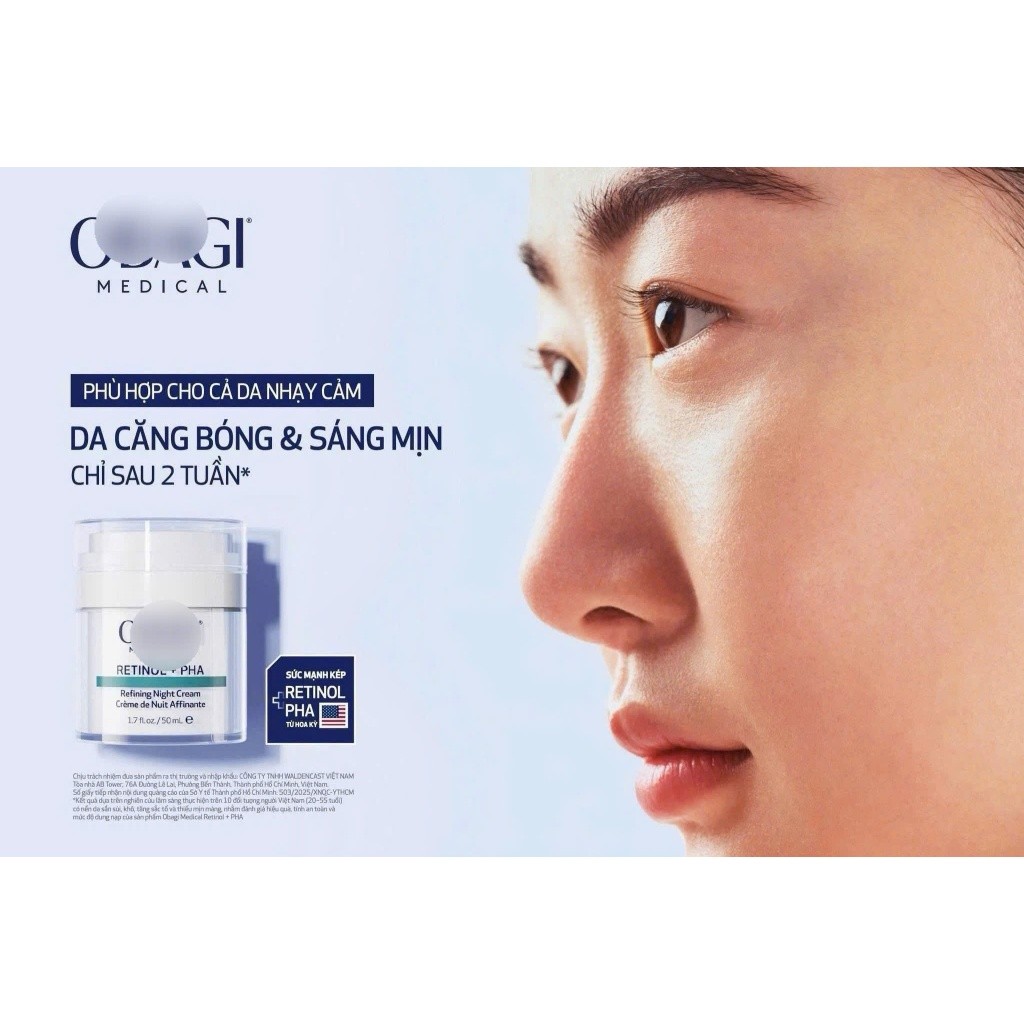[HÀNG CÔNG TY] Kem Dưỡng Da Ban Đêm Obagi Retinol + PHA Refining Night Cream 50ml | Tái Tạo Da, Chống Lão Hóa