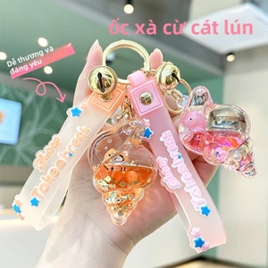 Móc khóa hình Conch lấp lánh-Trang trí mặt dây chuyền dễ thương phong cách Ocean, Mặt dây chuyền túi sáng tạo