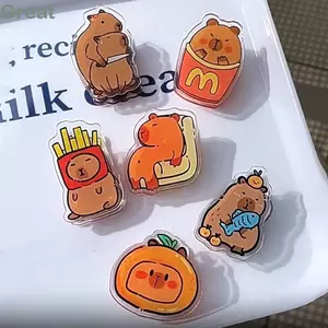 Kẹp chất kết dính ảnh TUYỆT VỜI, Kẹp acrylic Capybara, Kẹp giấy thử nghiệm PP acrylic hoạt hình tinh tế