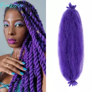 FUJIOU 8 Dây Marley Twist Braiding Hair, Tổng Hợp 24 Inch Locs Springy Twist Hair, Fluffy Pre-Separated Hair Extensions Soft Afro Kinky Crochet Hair Braids dành cho Nữ