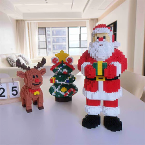 Đồ chơi khối xây dựng Giáng sinh 2025 Chaole Mori Bán lẻ Cây thông Noel Đồ trang trí ông già Noel
