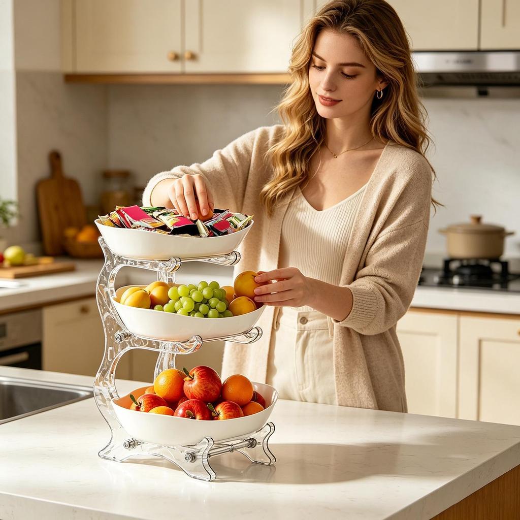 Giỏ Trái Cây 3 Tầng Cho Quầy 3 Tầng Lớn Hình Bầu Dục Nhà Bếp Quầy Đựng Trái Cây Cho Nông Dân shopidaevn