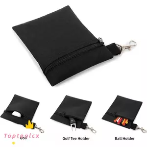 TOPTOOLCX Golf Tee Túi, Nylon Với Kim Loại Tôm Hùm Móng Vuốt Kẹp Túi Bóng Golf, Dây Kéo Di Động Có Thể Tái Sử Dụng Giá Đỡ Du Lịch