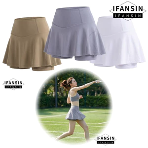 FANSIN Nữ Skort, Quần Short Tích Hợp Phong Cách Crossover Quần Short Váy Thể Thao, Quần Short Chống Ẩm Giả Hai Mảnh Kiểm Soát Bụng Váy Cao Cấp Huấn Luyện