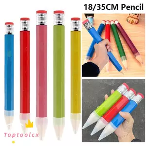 TOPTOOLCX Bút Chì Lớn, Đồ Chơi Mới Lạ 18 / 35CM Bút Chì Khổng Lồ, Sáng Tạo Với Tẩy Hiệu Suất Chống Đỡ Gỗ Văn Phòng Phẩm Bút Chì Nghệ Sĩ