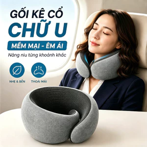 gối kê cổ chữ u mút nhớ công thái học đỡ cổ giảm mỏi ngủ xe máy bay văn phòng du lịch
